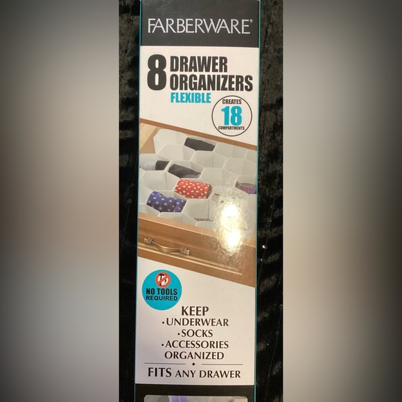 Farberware Flexible Drawer Organizers - White and Gray - Picture 2 of 7